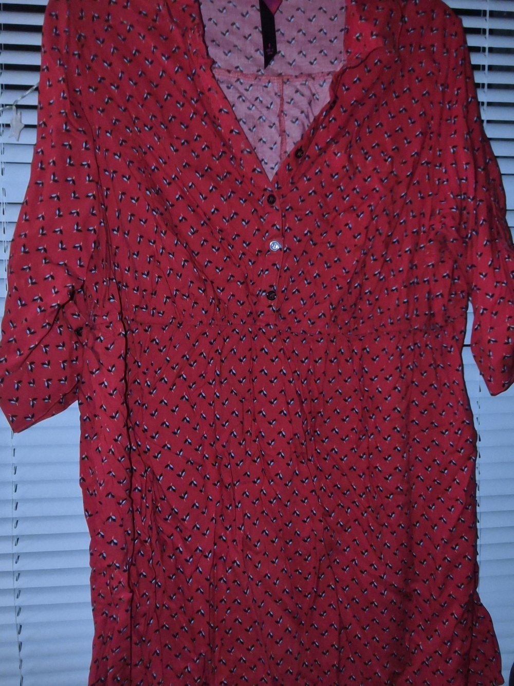 Pure Energy 4X Red Printed Shirt Dress